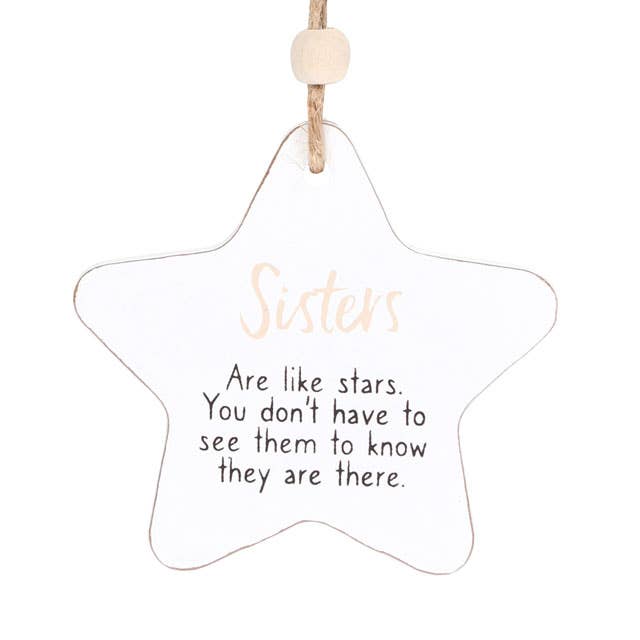 Sisters Hanging Star Sentiment Sign