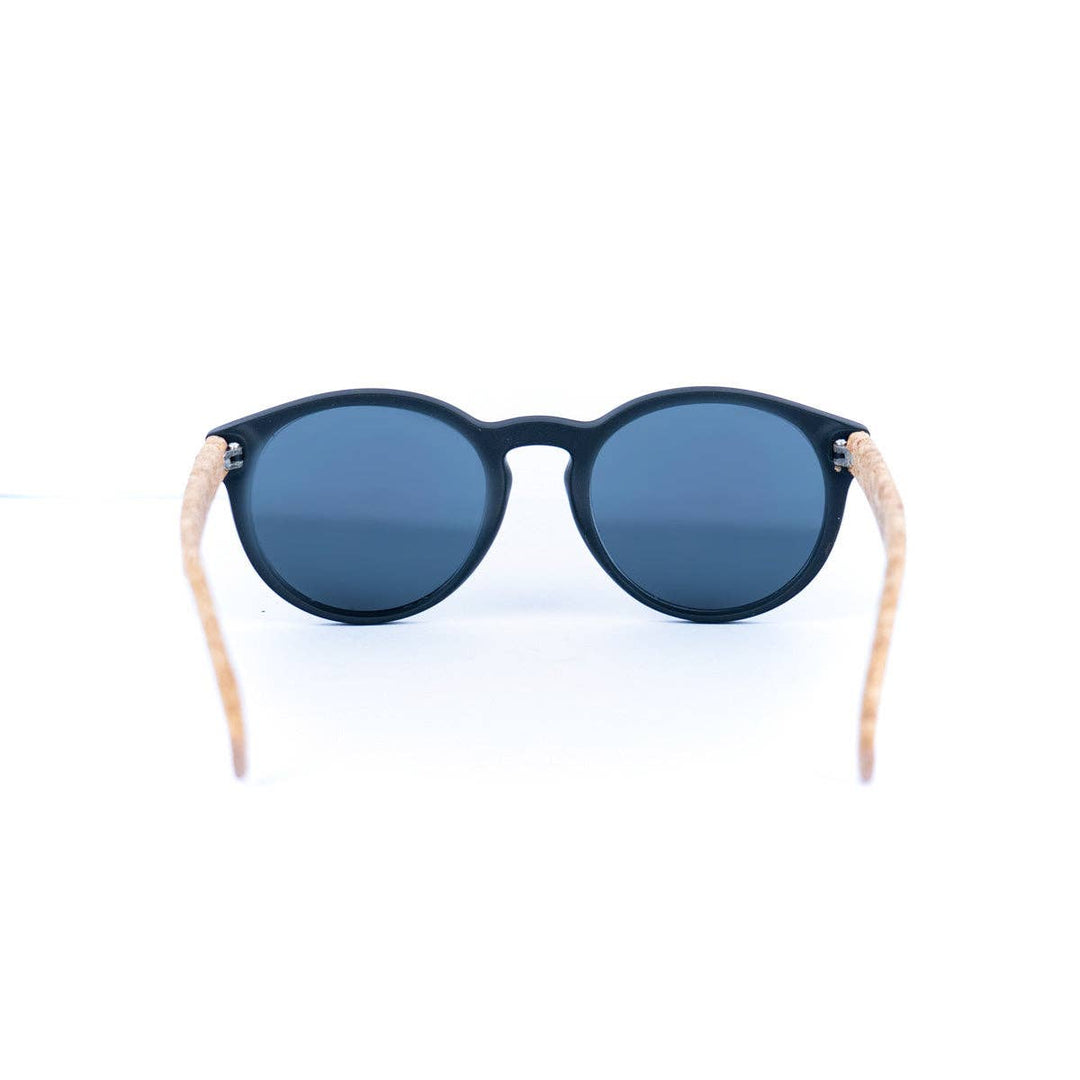 Women's Black Cork Sunglasses with UV Protection Lenses