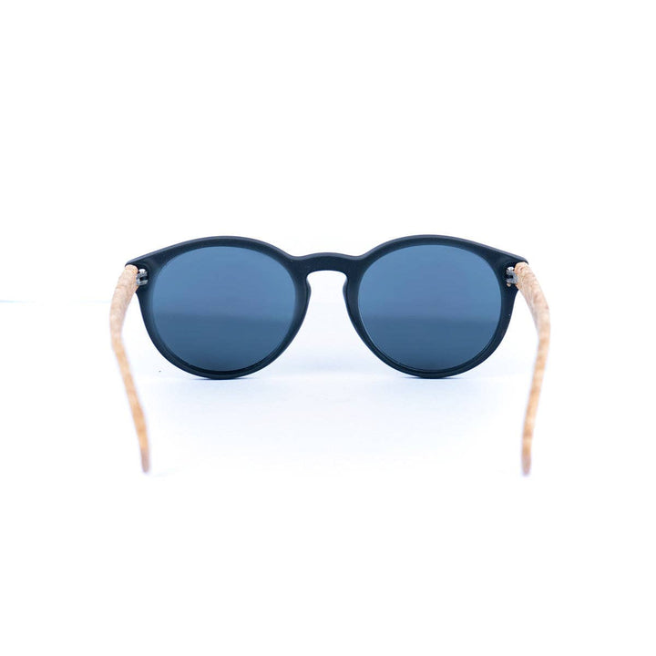 Women's Black Cork Sunglasses with UV Protection Lenses
