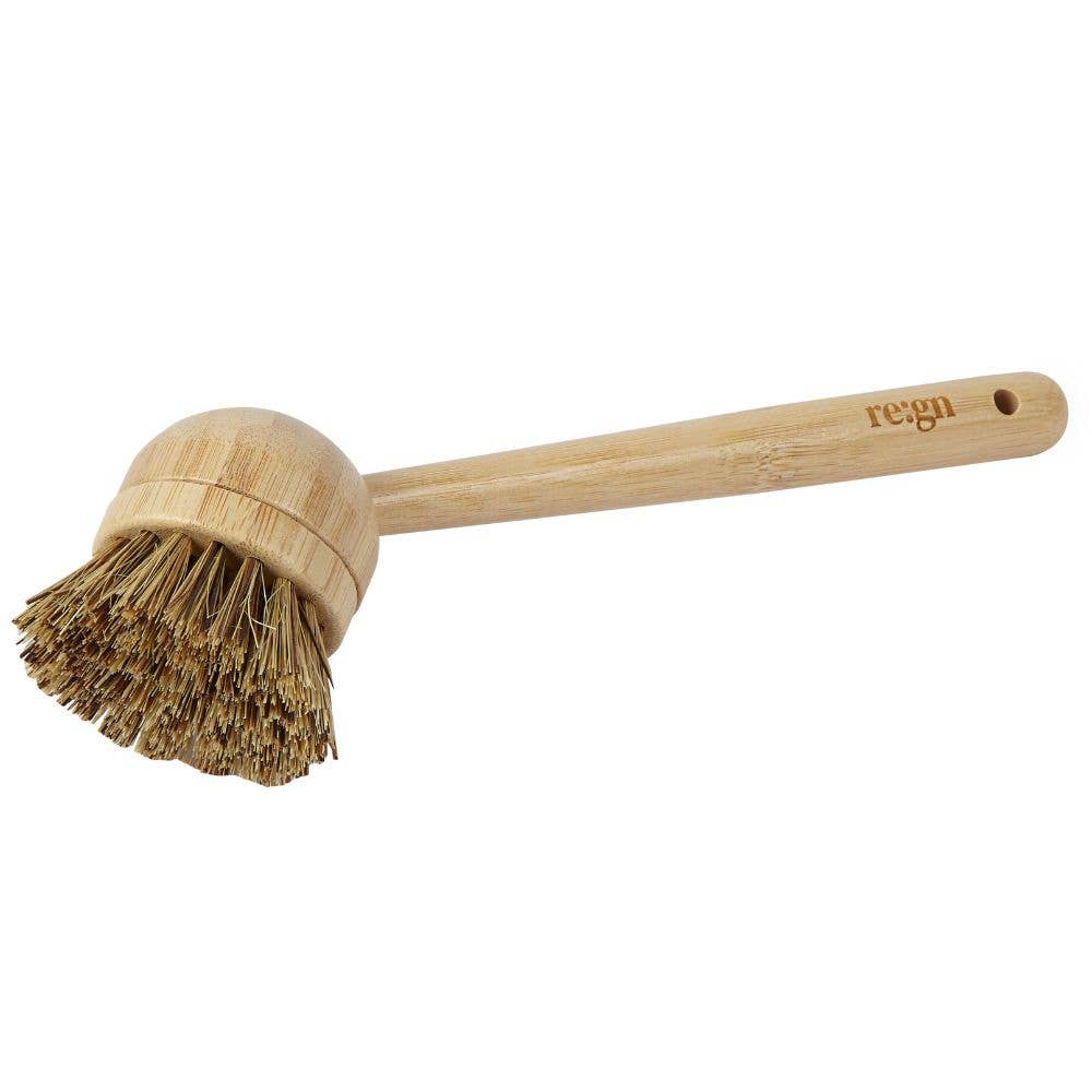 Modular Bamboo Dish Brush– Coconut Bristles: Full Brush