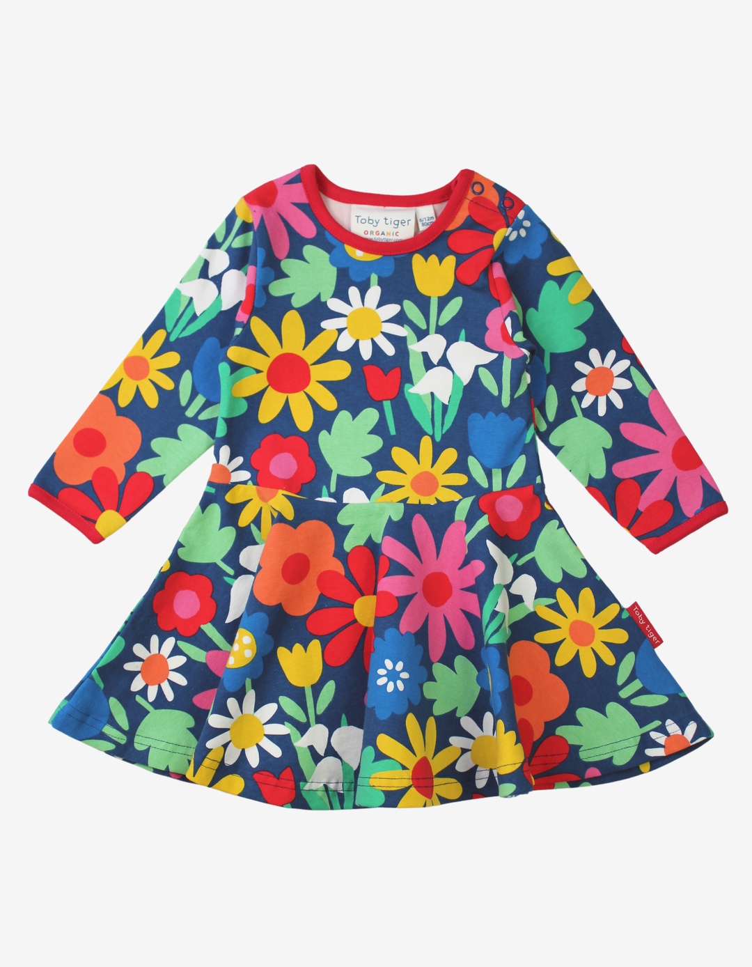 Organic Bold Floral Print Skater Dress