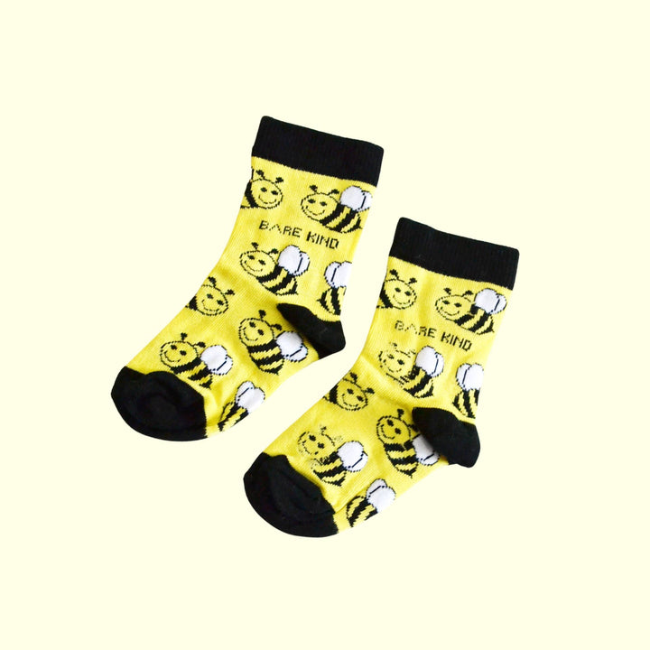 Childrens Yellow Bee Bamboo Socks: Age 6-8yrs | UK Size Kids 9-12