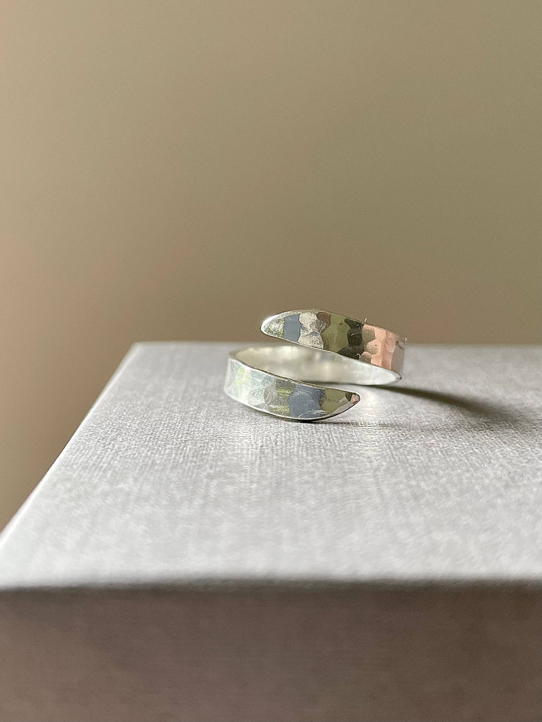 Adjustable sterling silver wave ring