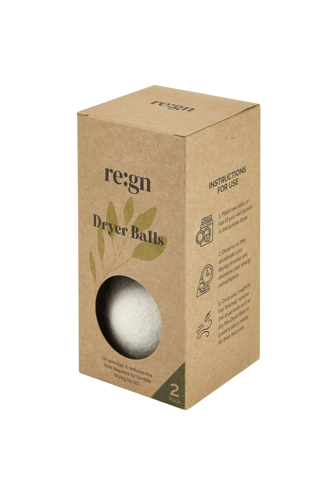 Organic Wool Dryer Balls - Pack of 2