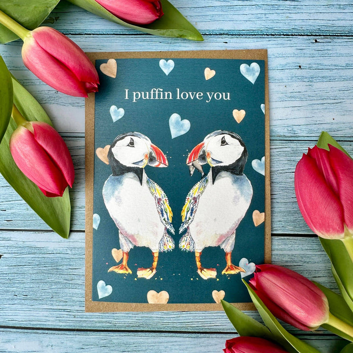 I Puffin Love You card