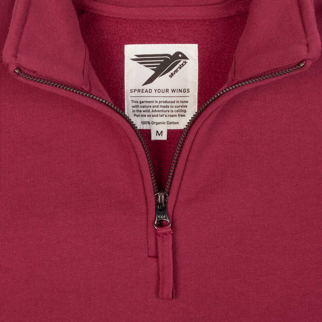 Nevis Organic Cotton Quarter Zip: Beaujolais