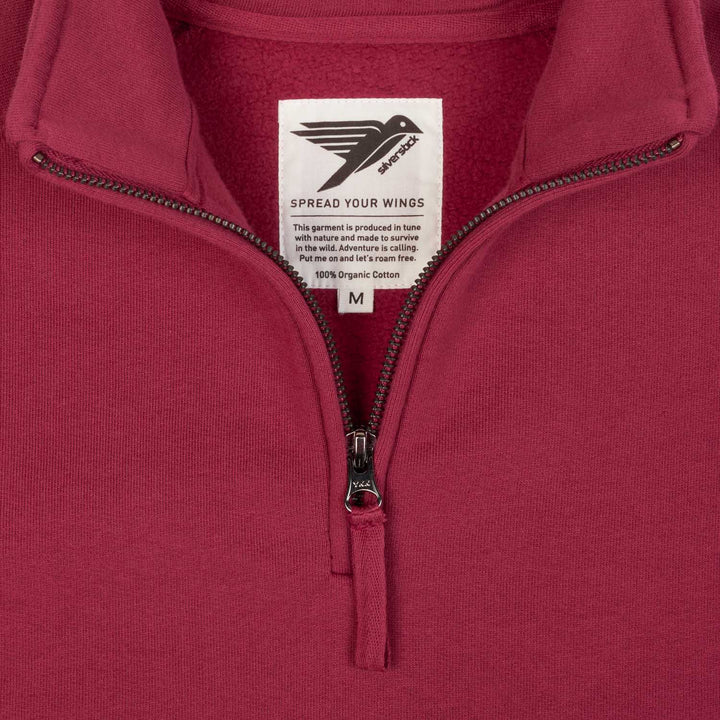 Nevis Organic Cotton Quarter Zip: Beaujolais