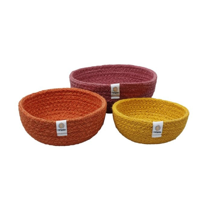 Jute mini bowl set - Fire - Eco Baby Box
