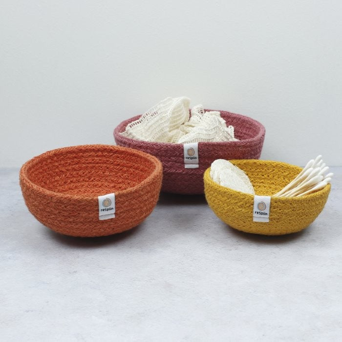 Jute mini bowl set - Fire - Eco Baby Box
