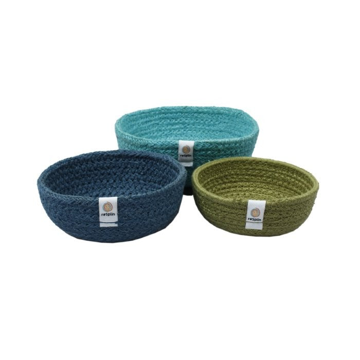 Mini jute bowls - Ocean - Eco Baby Box