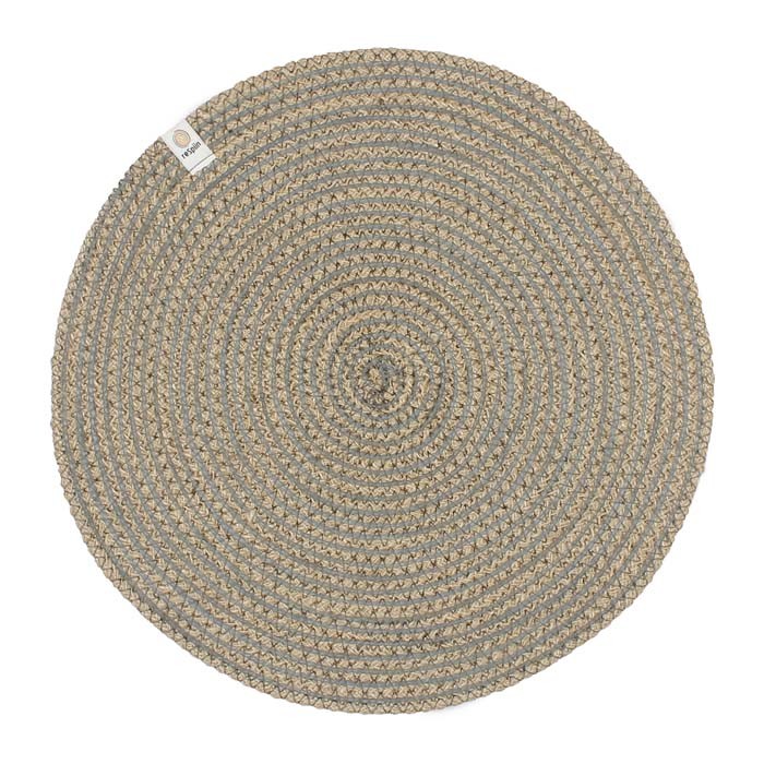 Jute spiral tablemat natural / grey