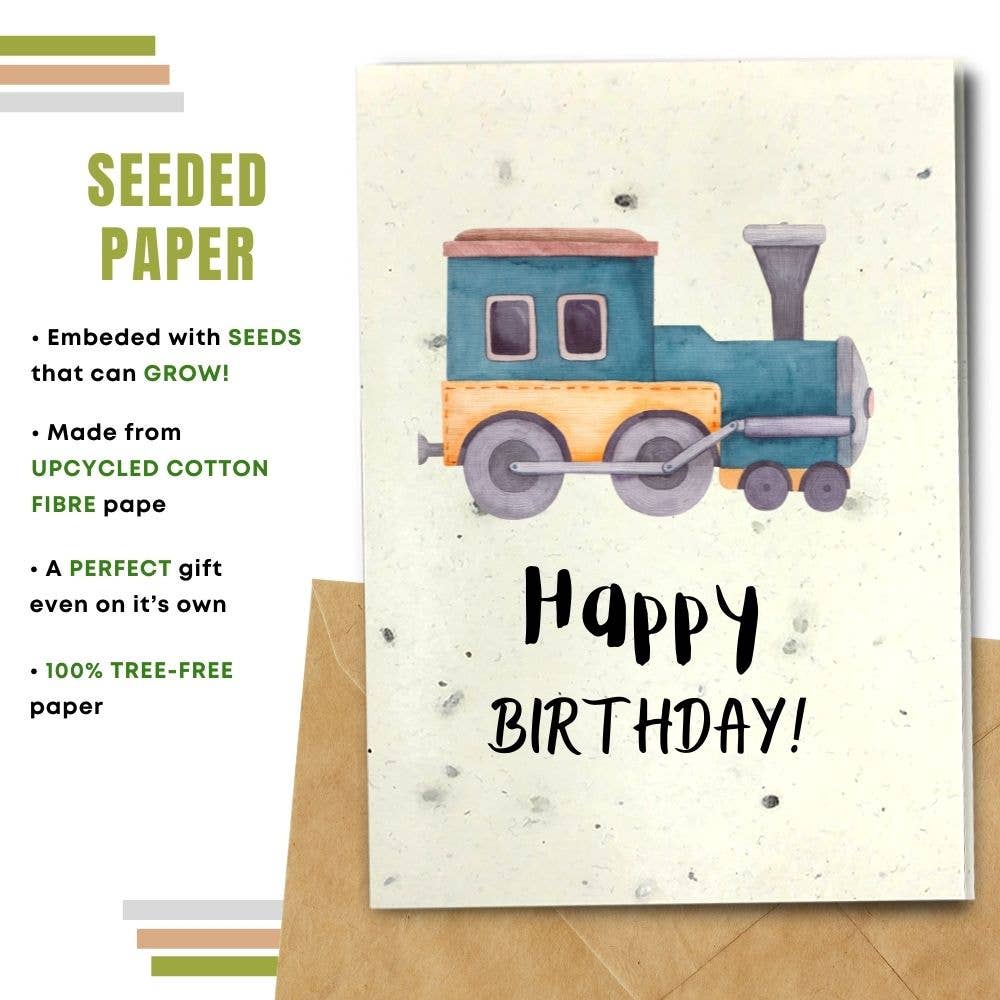 Handmade Birthday Card - Seeded Paper