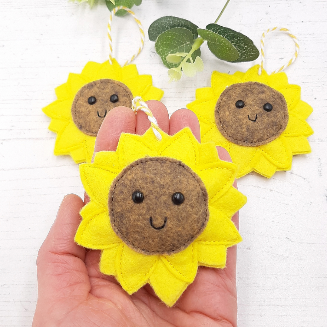 Felt sunflower decoration