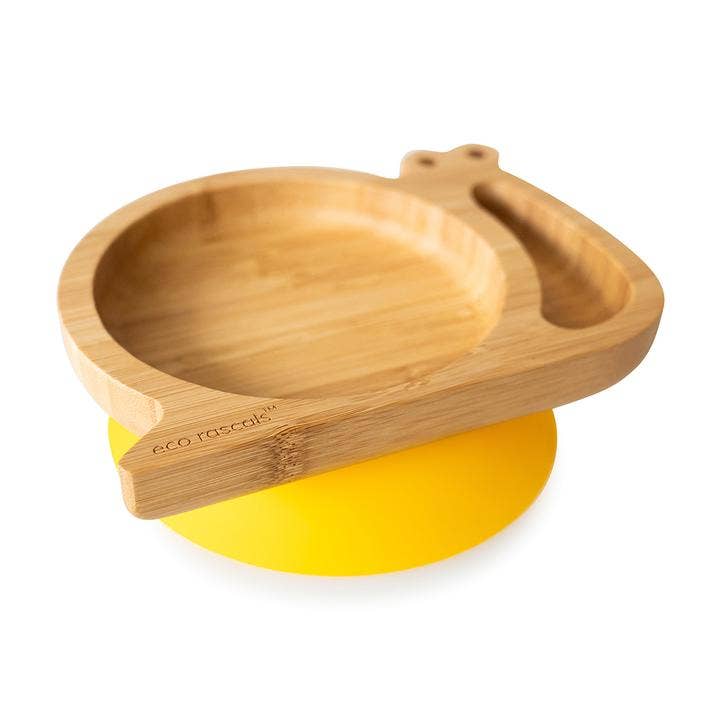 Bamboo Snail Plate with Orange Suction Base