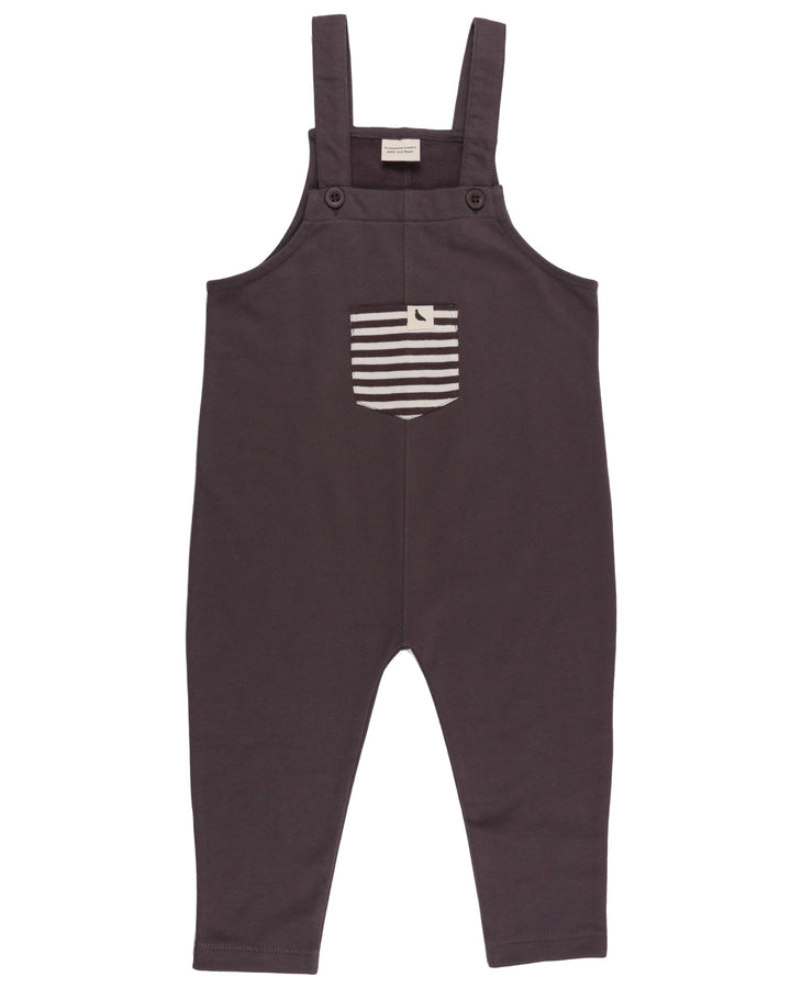 Midnight Charcoal Plain Dungarees