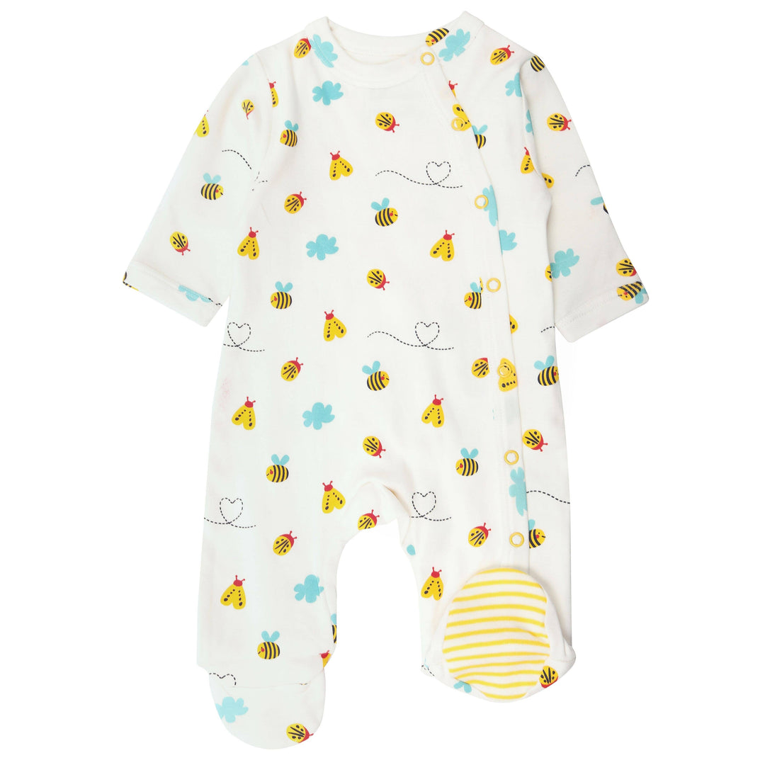 LITTLE WINGS WRAPOVER FOOTED SLEEPSUIT