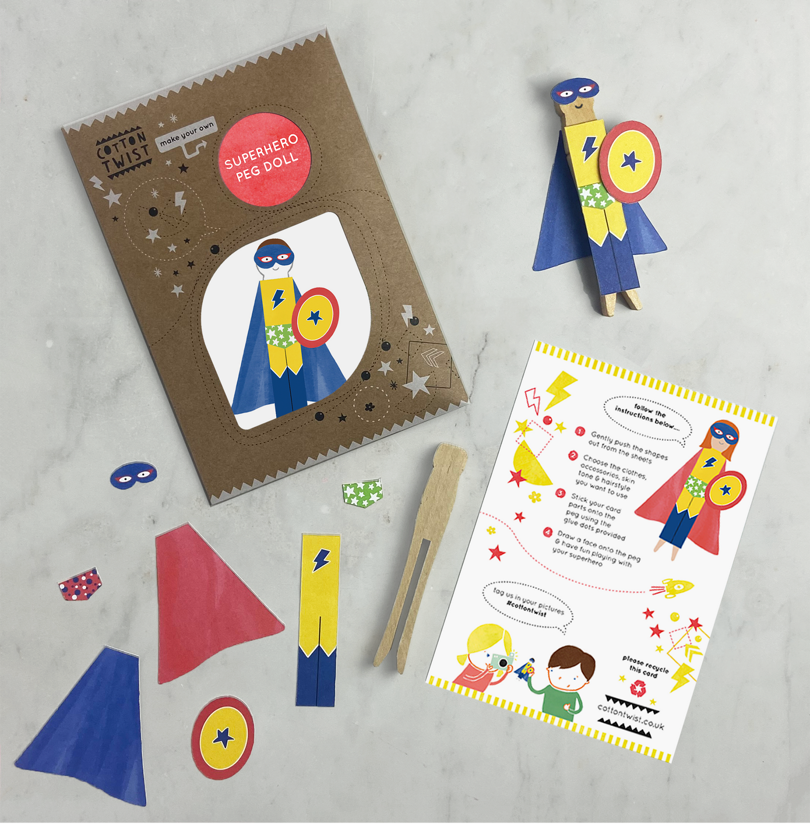 Make Your Own Superhero Peg Doll - Eco Baby Box