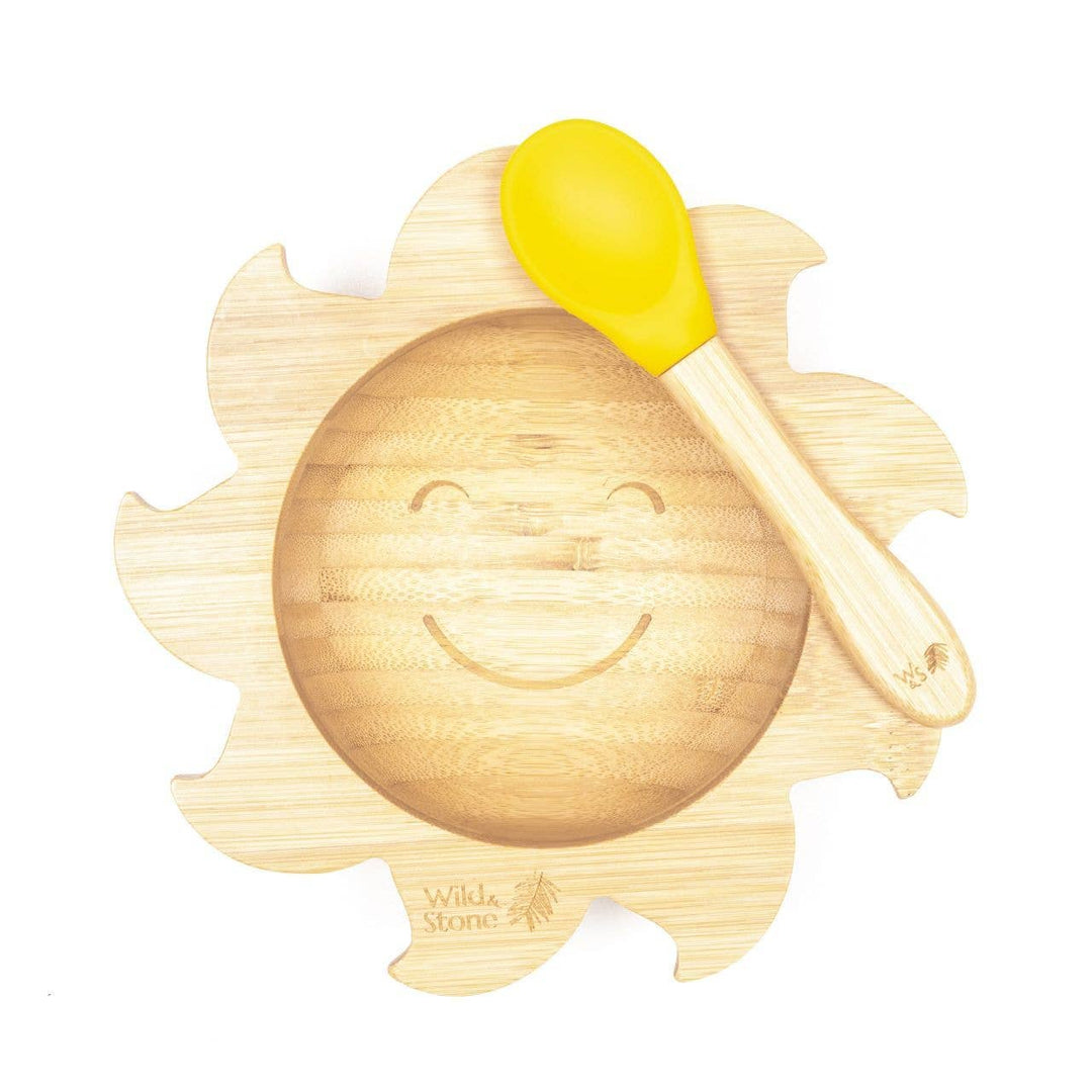 Baby Bamboo Weaning Bowl and Spoon Set - You Are My Sunshine: Baby - Yellow