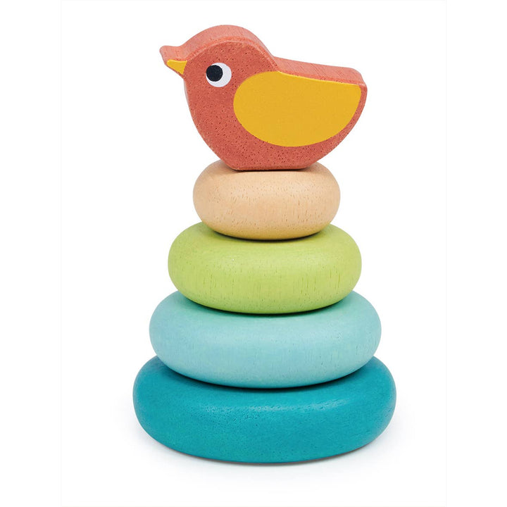 Wooden Toy Stacking Tree With Bird For Kids