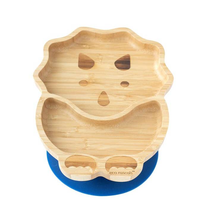 Children's suction plate in a dinosaur shape.
