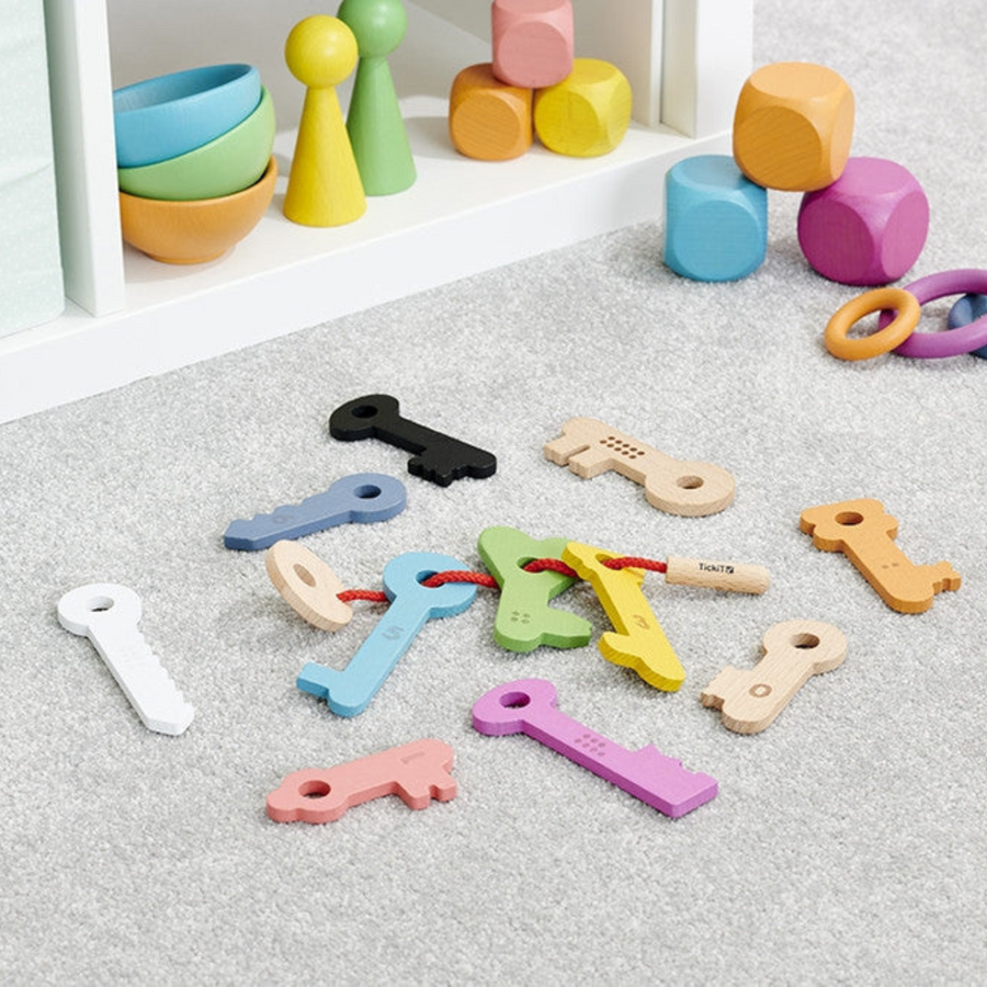 Rainbow Wooden Keys - Pk11 - The Eco Boutique