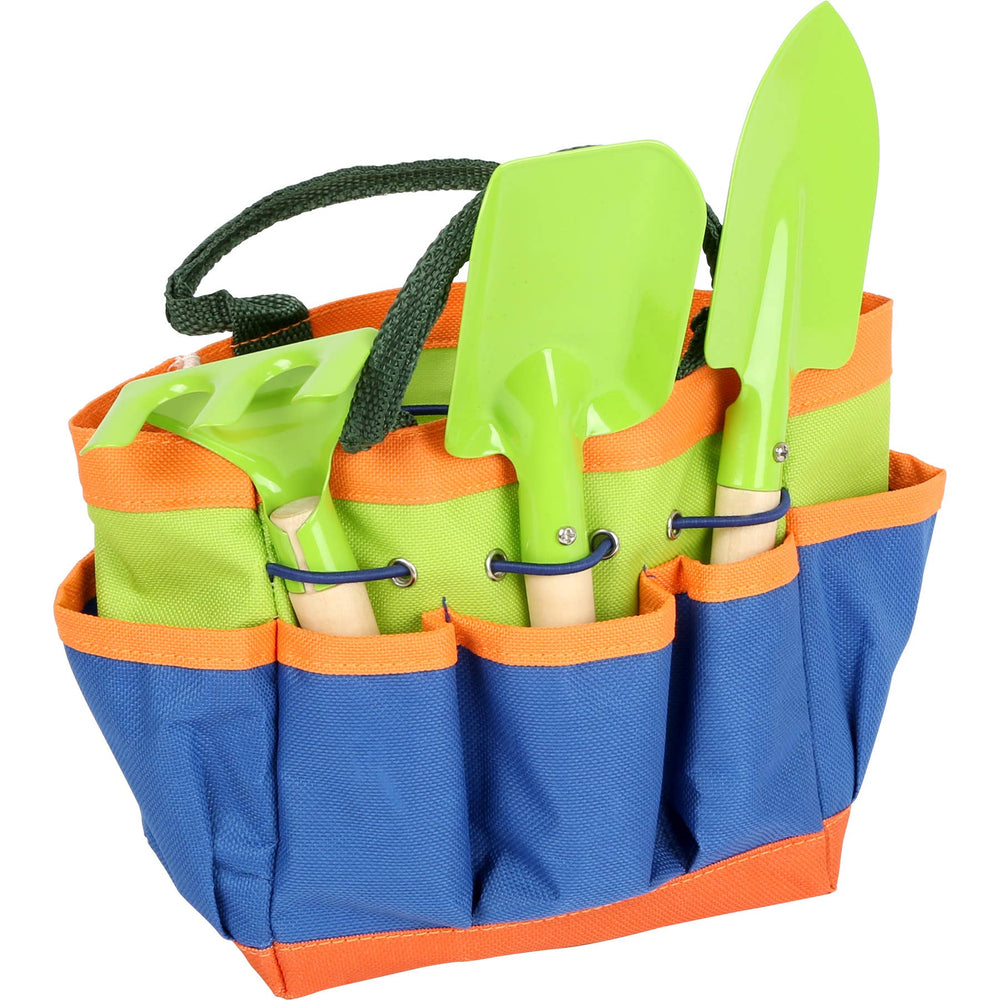 Kids gardening tools and bag.