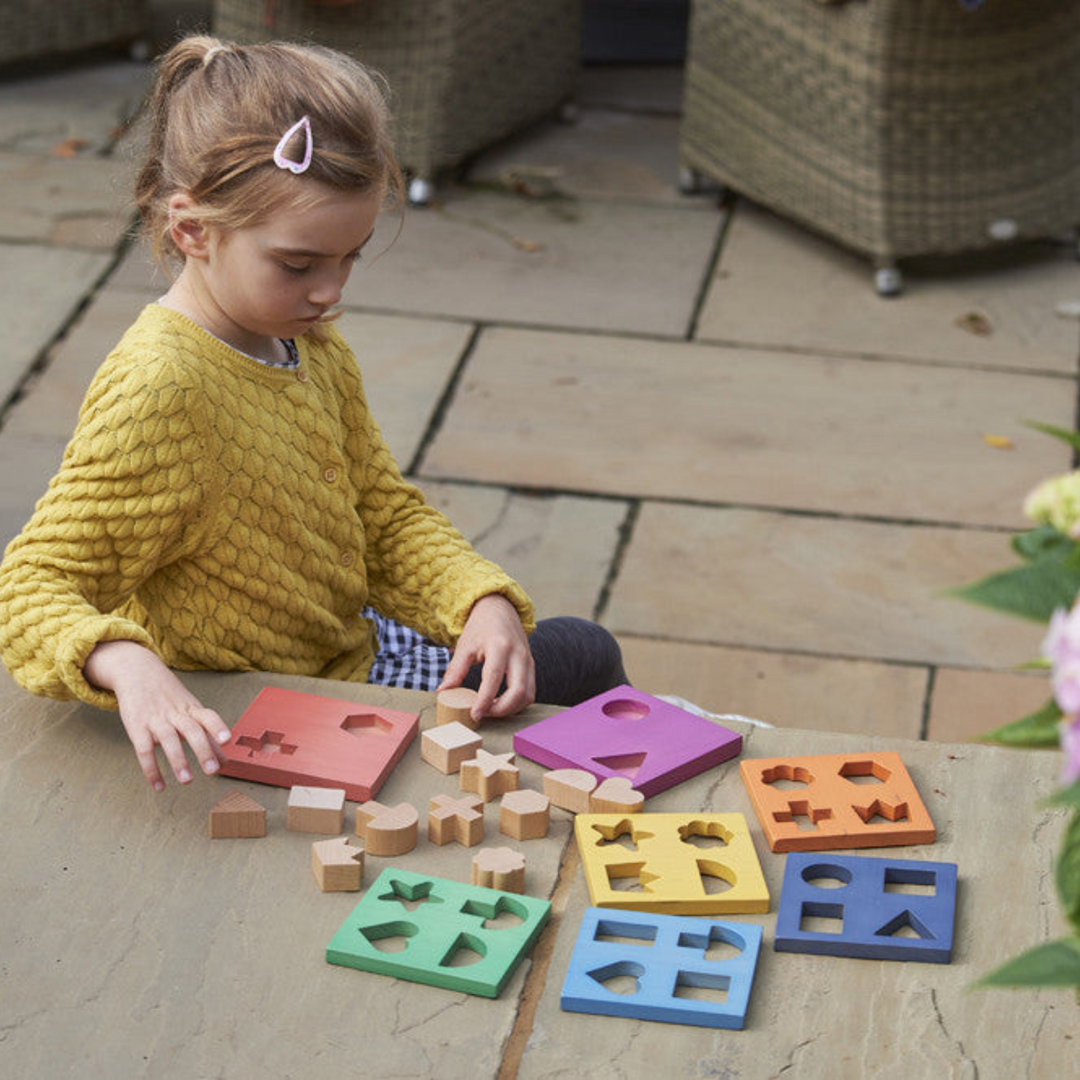Rainbow Wooden Shape Stacker - The Eco Boutique