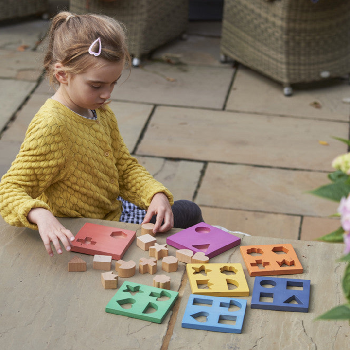 Rainbow Wooden Shape Stacker - The Eco Boutique