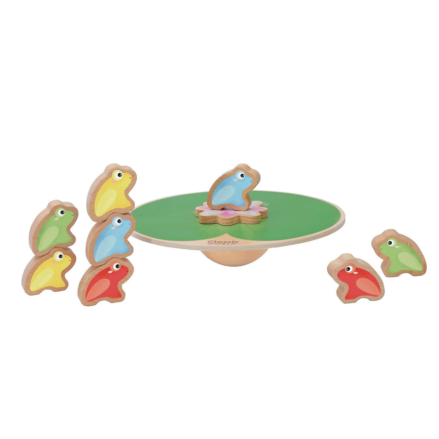 Children's wooden balancing water lily game.