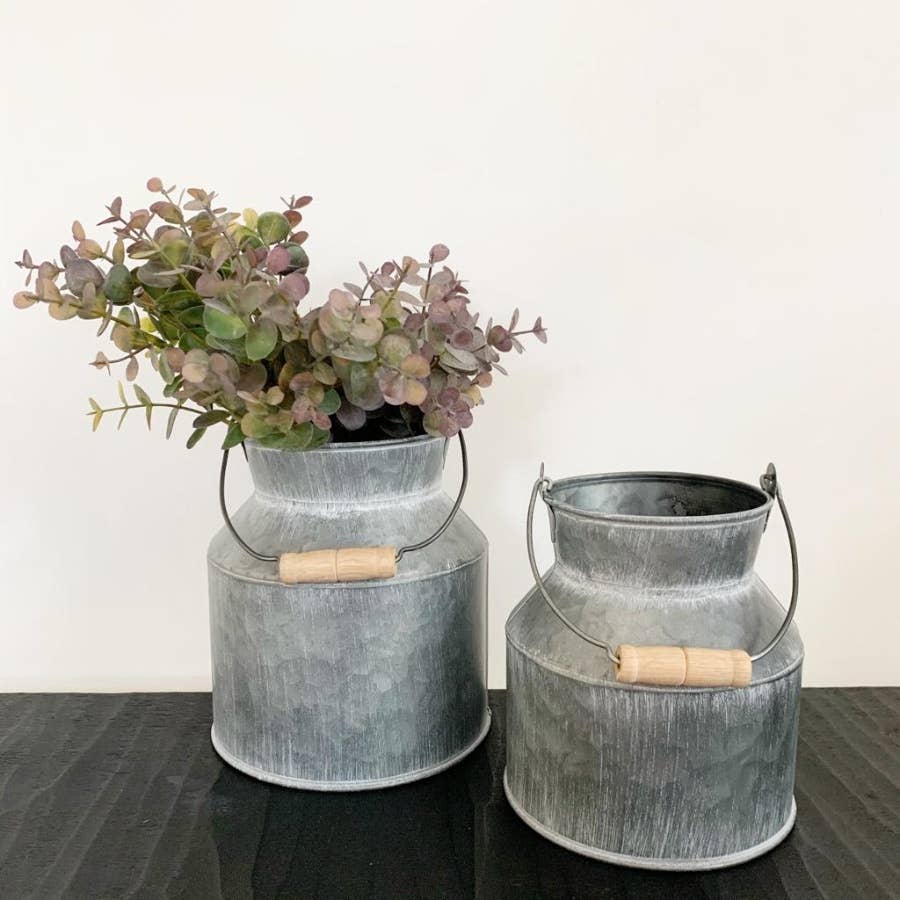Distressed Metal Churn, 14cm