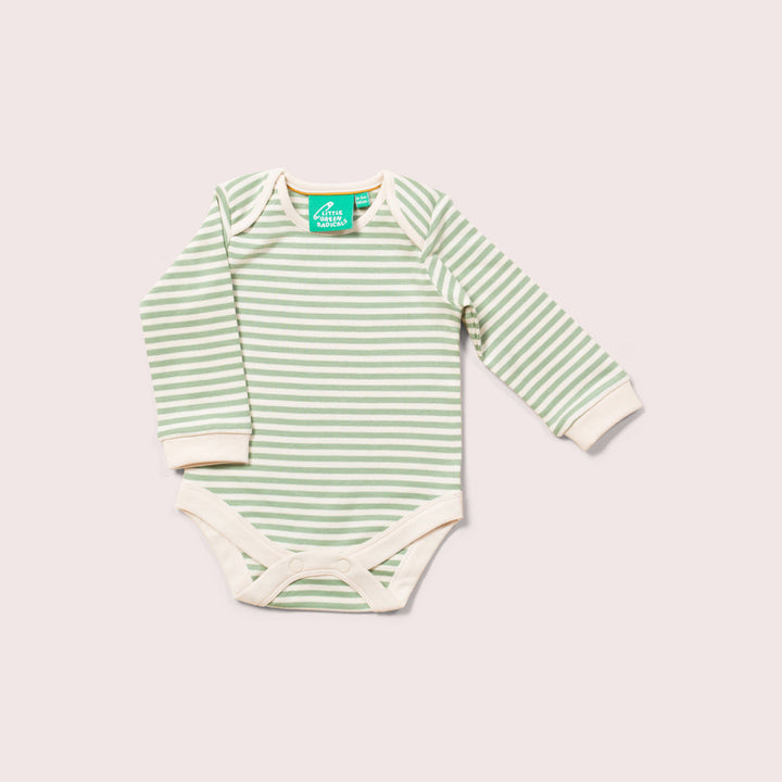 Golden & Green Striped Organic Baby Bodysuit