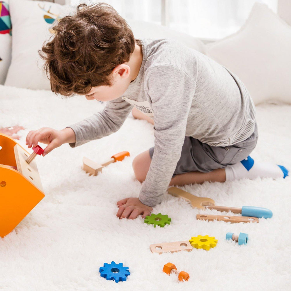 Children's first wooden Carpentry toolbox