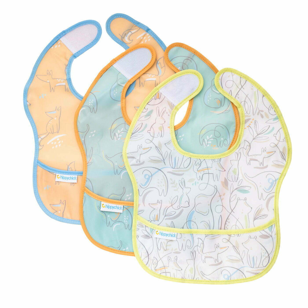 Animal Friends Set of 3 Bibs - Recycled Polyester