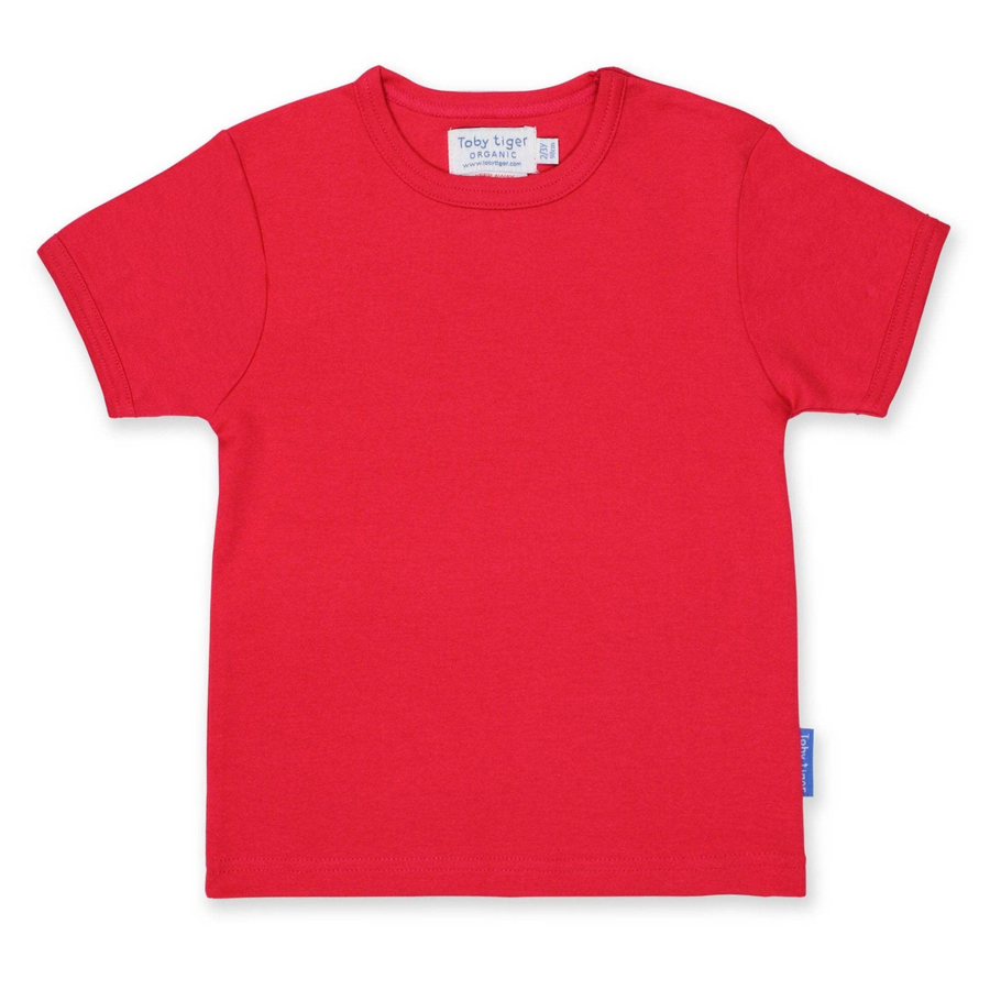 Kids Red Organic Cotton T Shirt