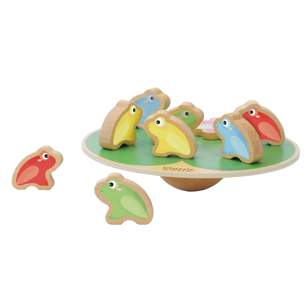Children's wooden balancing water lily game.