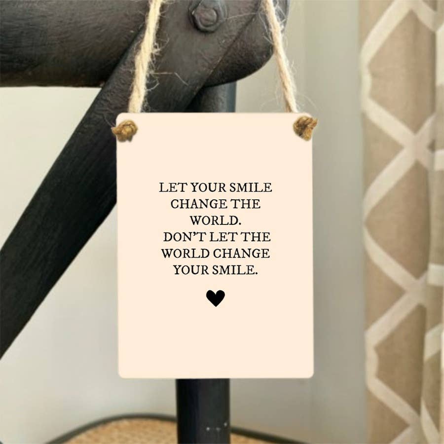 Let Your Smile Mini Metal Sign, 9cm - The Eco Boutique 