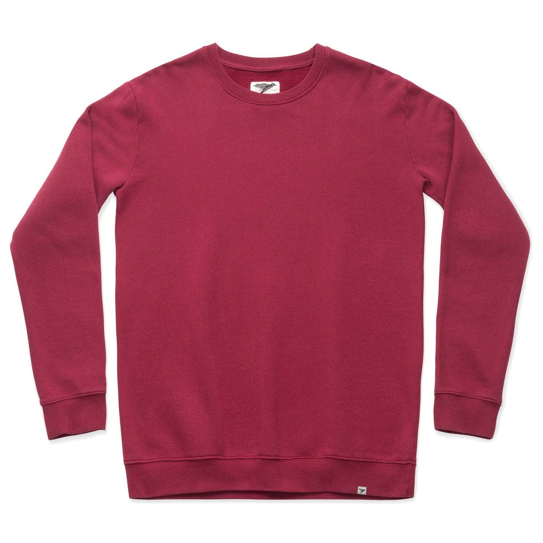 Organic sweatshirt from gots certified organic cotton in burgundy shade.