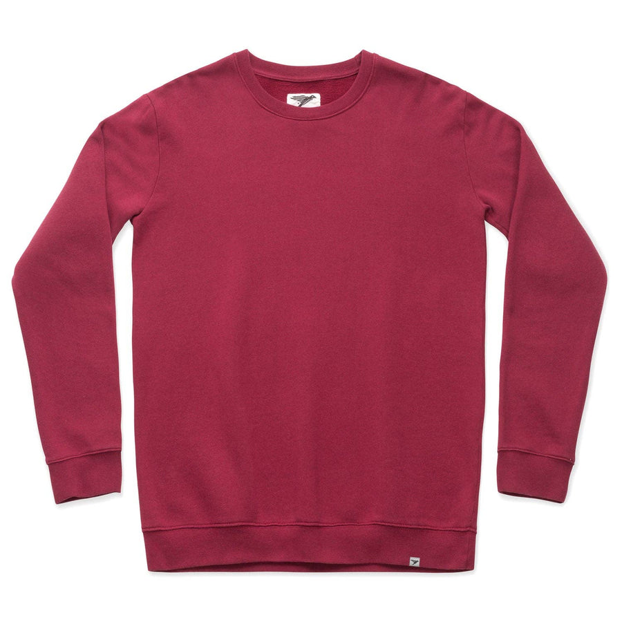 Organic sweatshirt from gots certified organic cotton in burgundy shade.