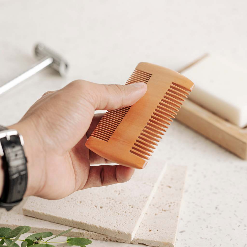 Wooden beard comb.