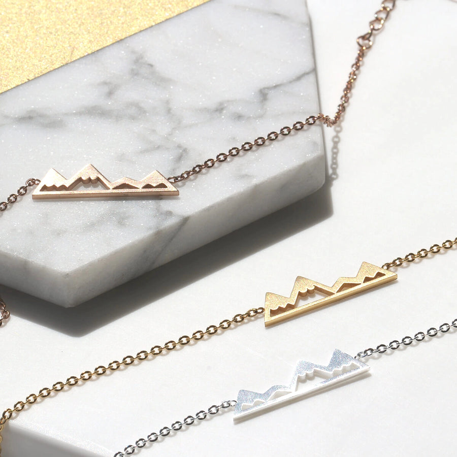 Minimalist Mountain Bracelet - Silver, Gold or rose Gold