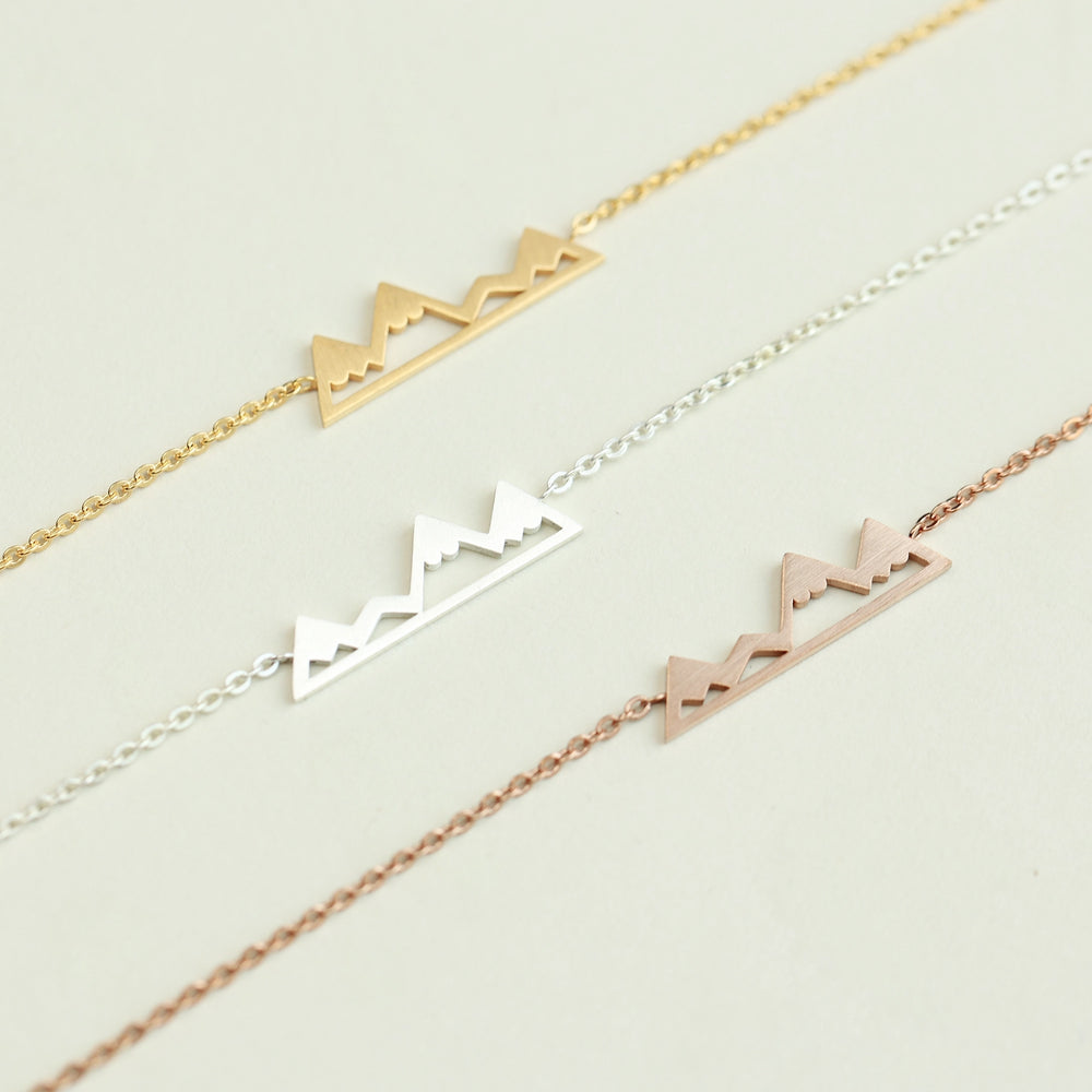 Minimalist Mountain Bracelet - Silver, Gold or rose Gold