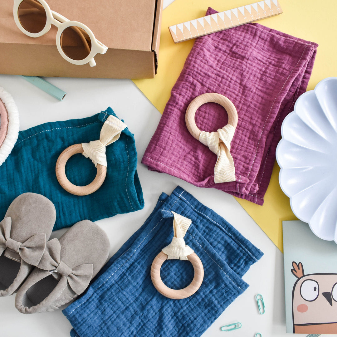 New Baby Comforter & Teether - Multiple colours - The Eco Boutique 