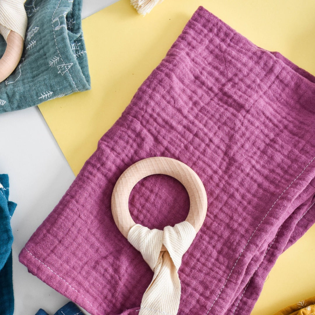 New Baby Comforter & Teether - Pink - The Eco Boutique 