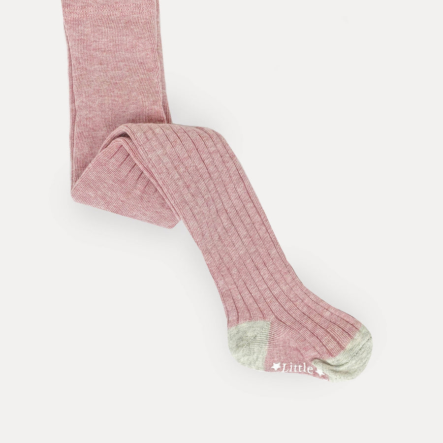 Non-Slip Ribbed Baby & Toddler Tights in Dusty Pink 0-2 years