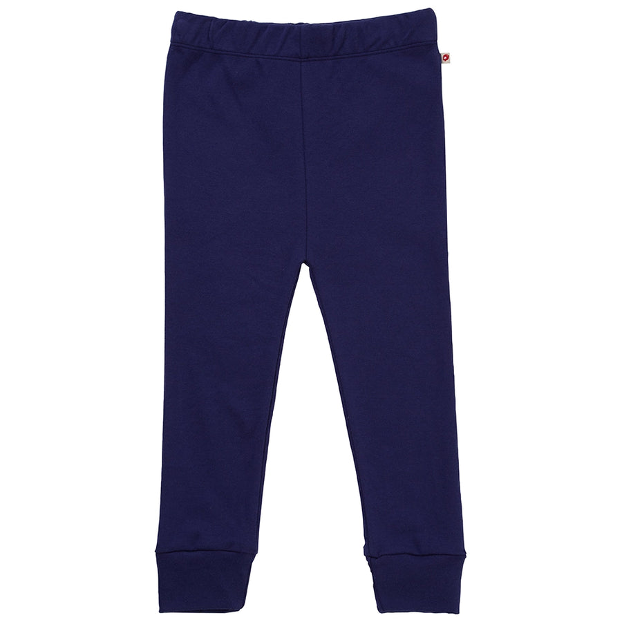 Children's organic leggings plain navy blue.