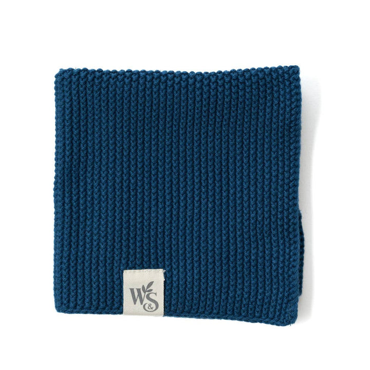 Organic cotton dishcloth in ocean blue colour.
