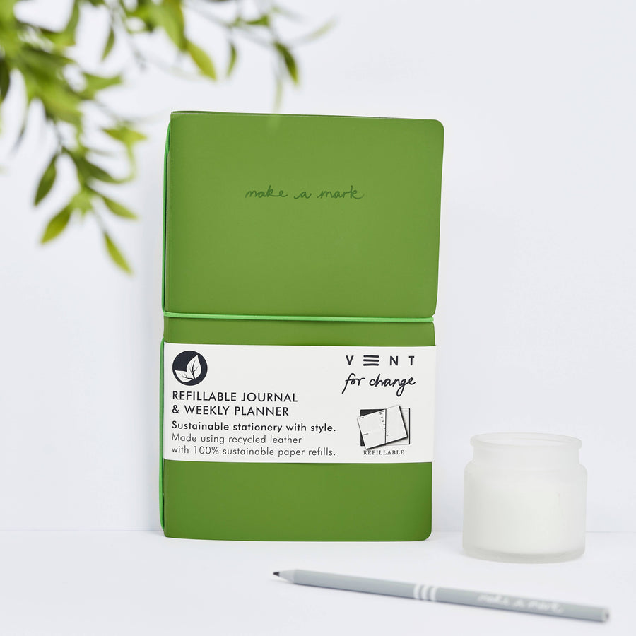 Recycled Leather Refillable - Green