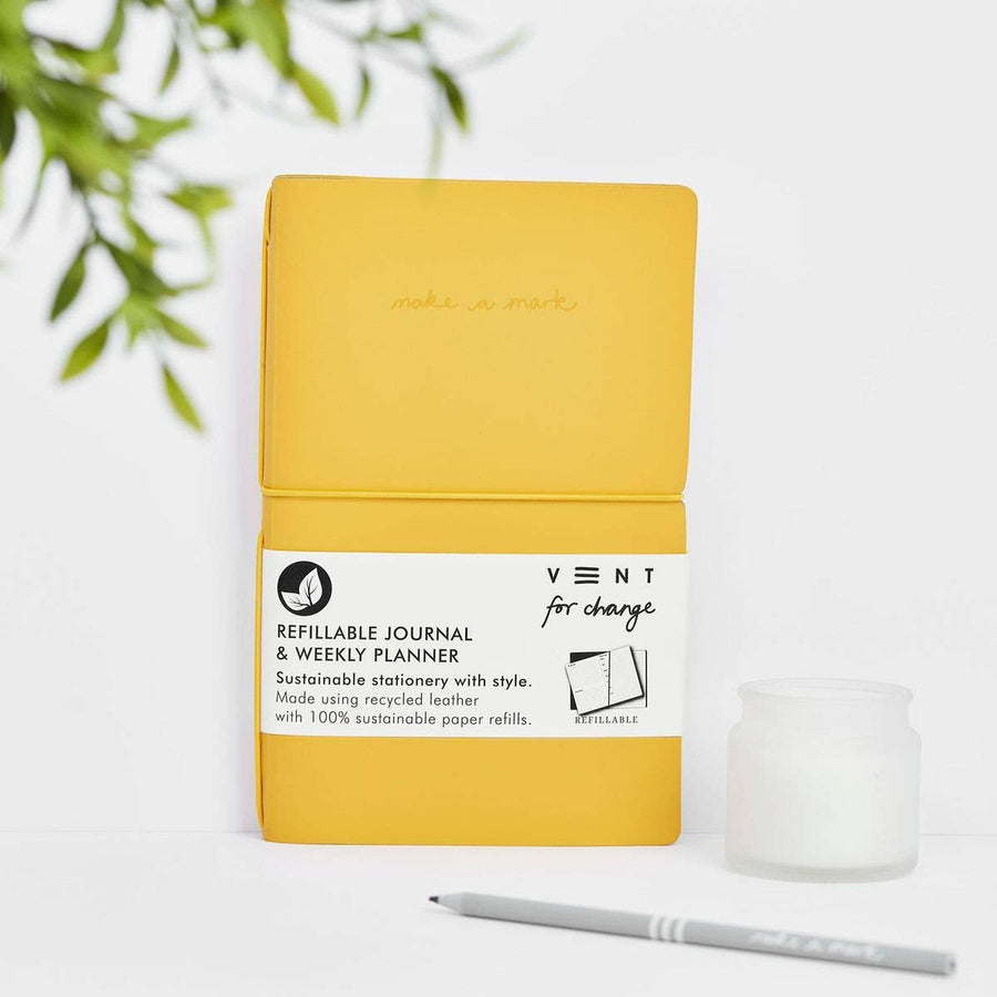 Recycled Leather Refillable - Yellow