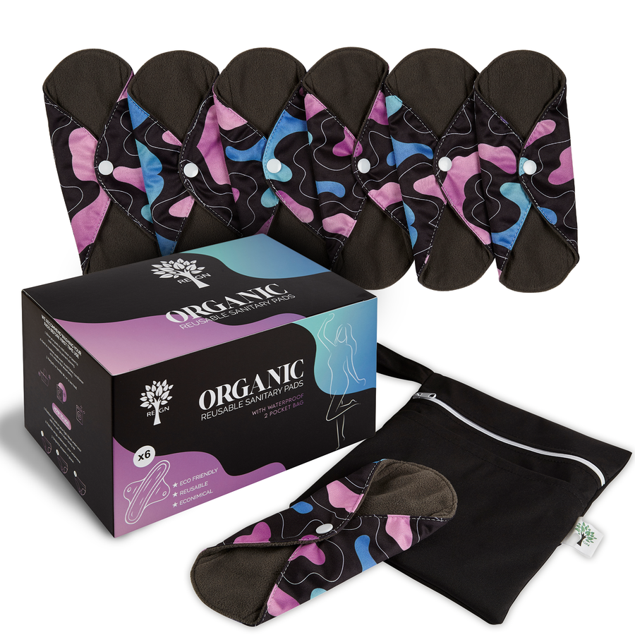 Reusable Sanitary Pads 6Pk - (Medium Flow)