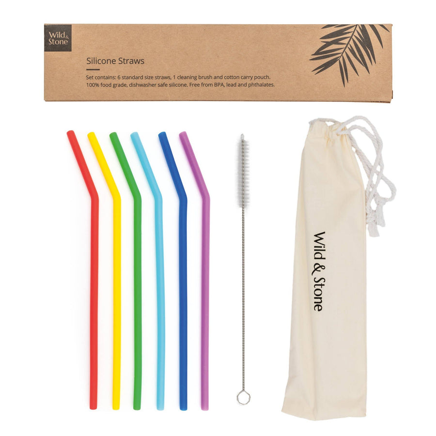 Wild & Stone Reusable silicone drinking straws
